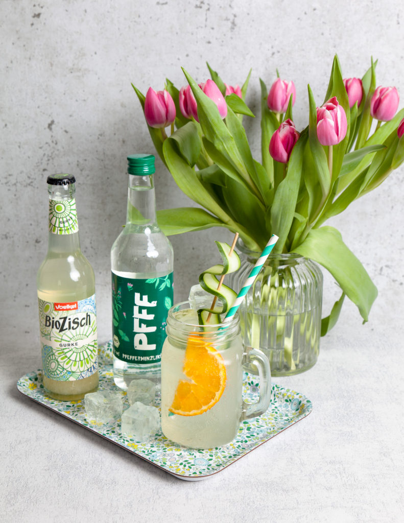 PFFF, Pfefferminzlikör, KRSCH, Kirschlikör, Longdrinks, Lemon Tree, SommerPFFFrische, BioZisch, Gurke